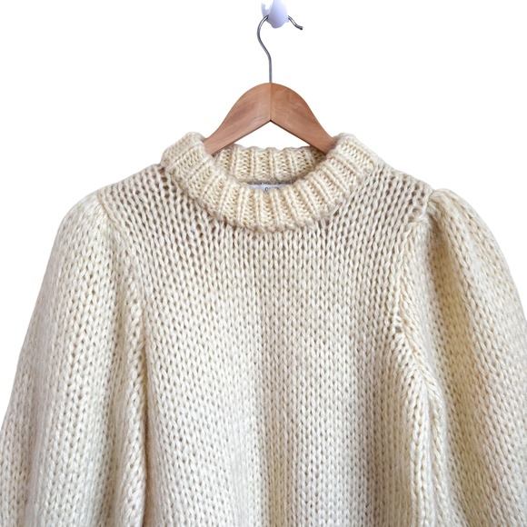 Ganni Womens Julliard Mohair Wool Sweater Size S Yellow Pullover Crewneck Jumper - Picture 3 of 8